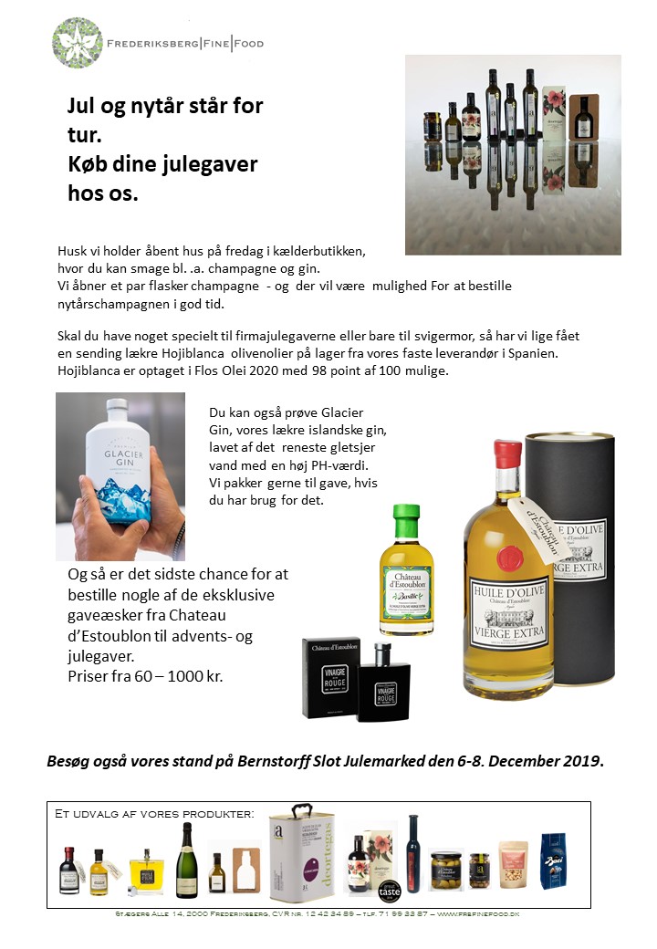 Nyhedsbrev november 2019 - Glacier Gin - julegaver